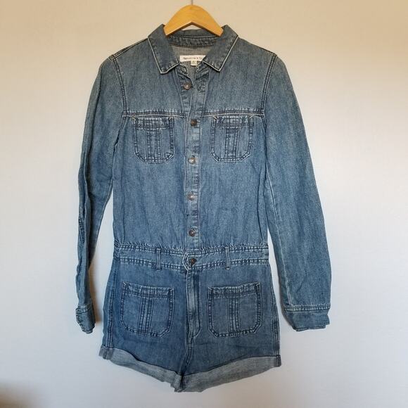 Abercrombie & Fitch Denim Romper Size 0 - Picture 1 of 3